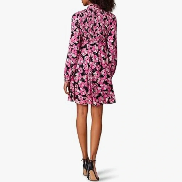 Kate Spade pink wallflower smocked long sleeve dress size 16 runs small - Picture 3 of 10